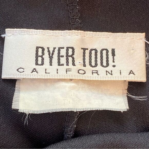 90s Byer Too! Deadstock Floral Black Midi Dress Size Small - Picture 9 of 13